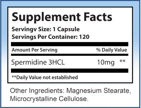 MAXLIFE NATURALS spermidine capsules close-up highlighting high-quality supplement use.