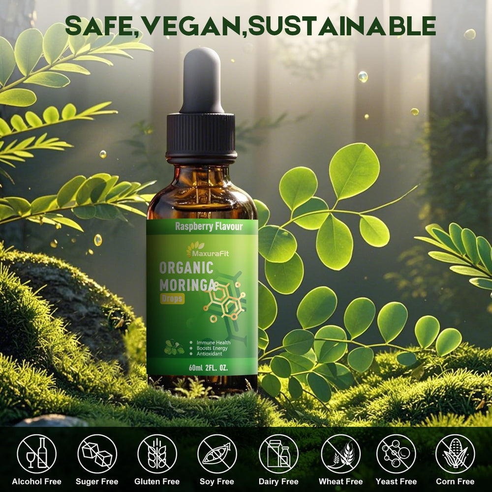Measuring 2 ml serving of MaxuraFit Moringa Drops