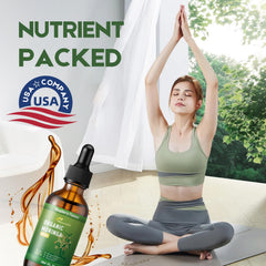 Close-up of MaxuraFit Moringa Drops label on bottle