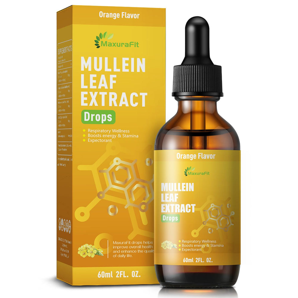 MaxuraFit Mullein Drops bottle 4oz for daily respiratory support