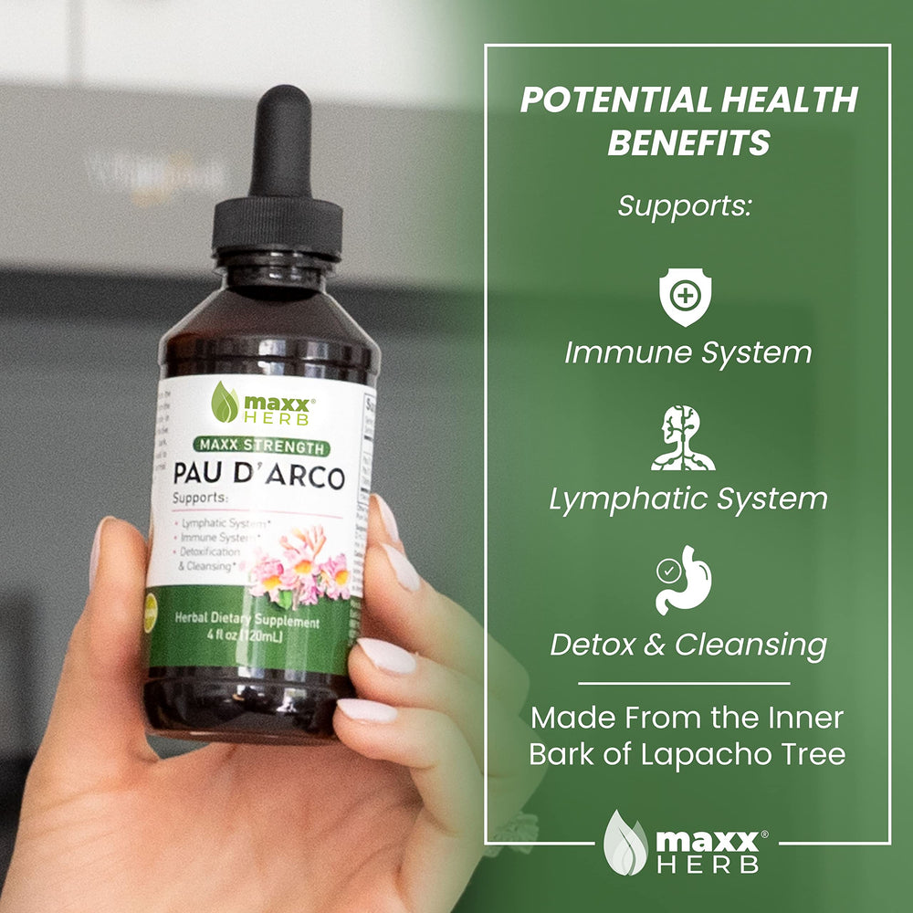 Detail of inner bark source signaling high-potency Pau D'Arco extract.