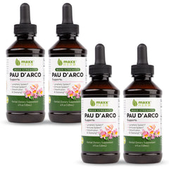 Maxx Herb Pau D'Arco tincture bottle with dropper for easy dosing.