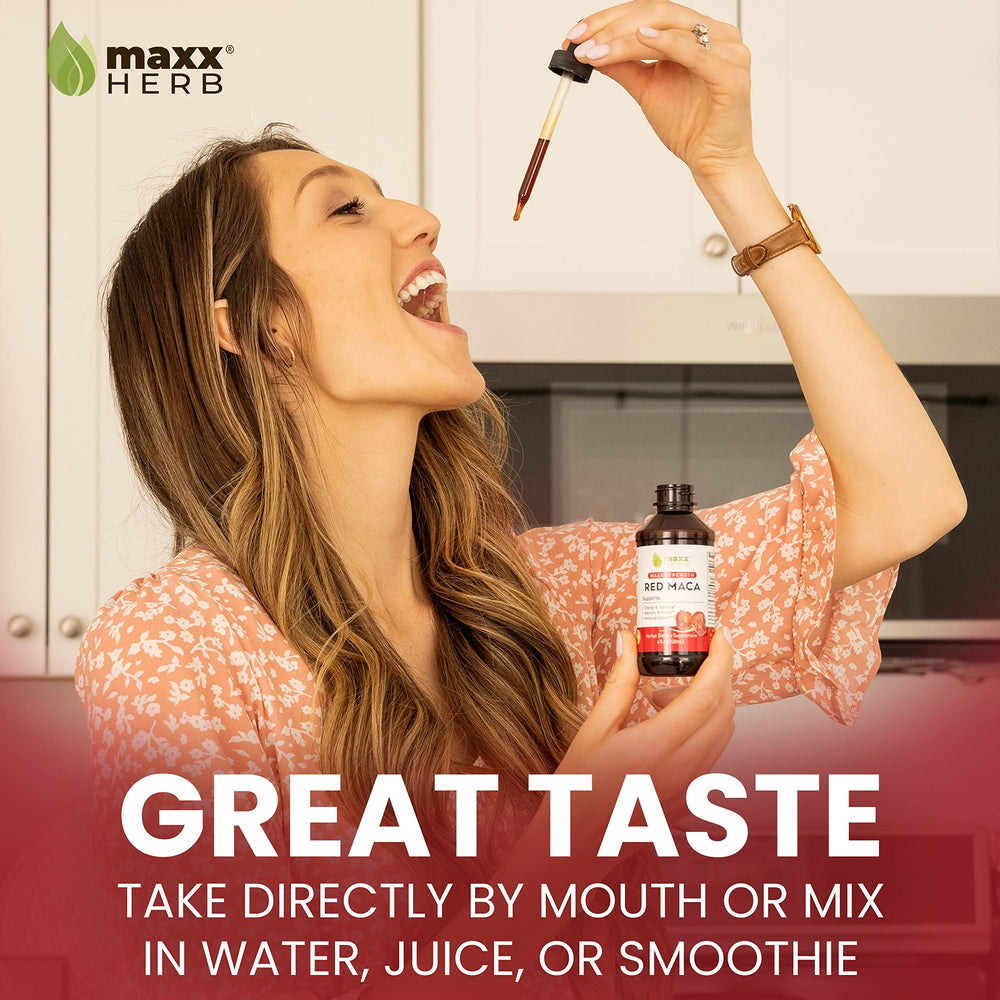 Maxx Herb Red Maca dosage dropper - precise daily use