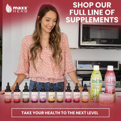 Maxx Herb Red Maca packaging - four bottles for a steady routine