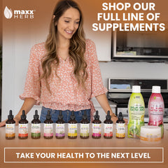Clear Maxx Herb tincture bottle label emphasizes purity and trust.