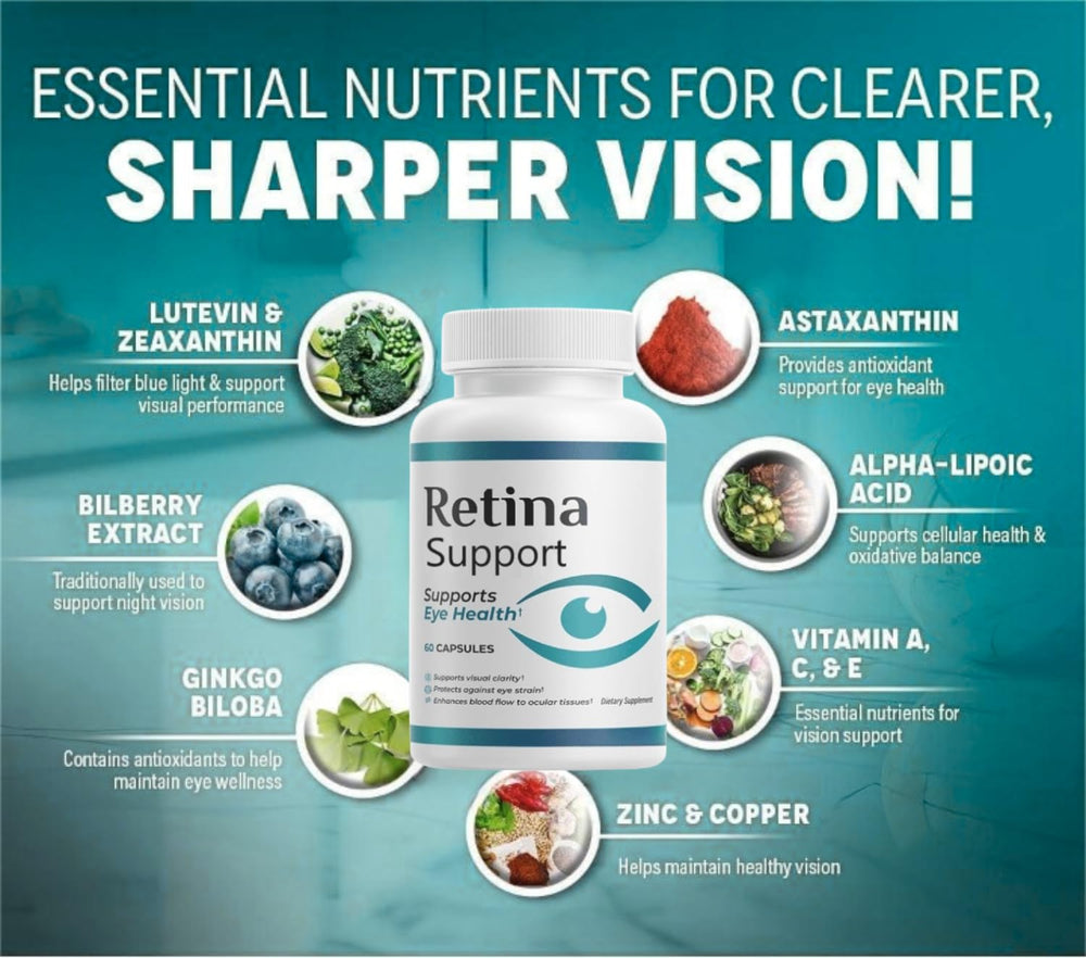 M B RetinaSupport capsules close-up showing easy daily dosage.