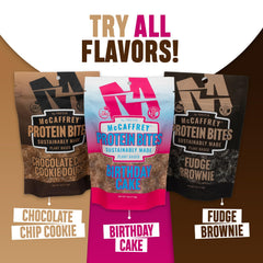 McCaffrey Protein Bites nutrition panel highlighting 4g protein.
