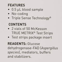 Convenient box of 100 McKesson test strips for home use