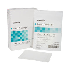 McKesson Island Dressing sterile 6x8 packaging highlights ready-to-use wound care.