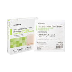 McKesson Lite Hydrocellular foam dressings packaged for sterile use
