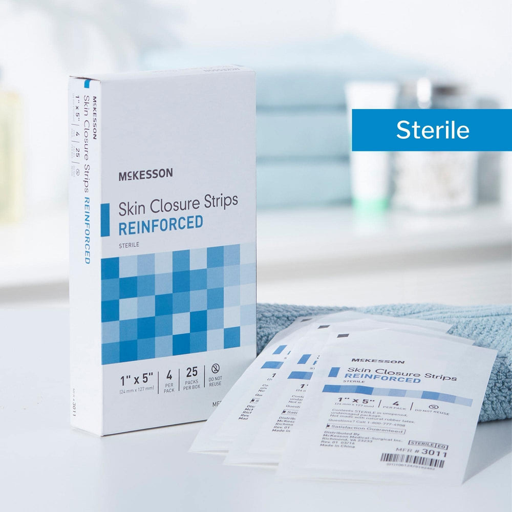 McKesson Skin Closure Strips on skin shows comfortable adhesion