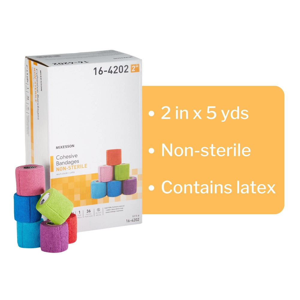 McKesson 2 in x 5 yd size bandage ready for wrapping