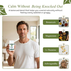 M.D. Blend Sleep in hand suggests an easy nightly routine.