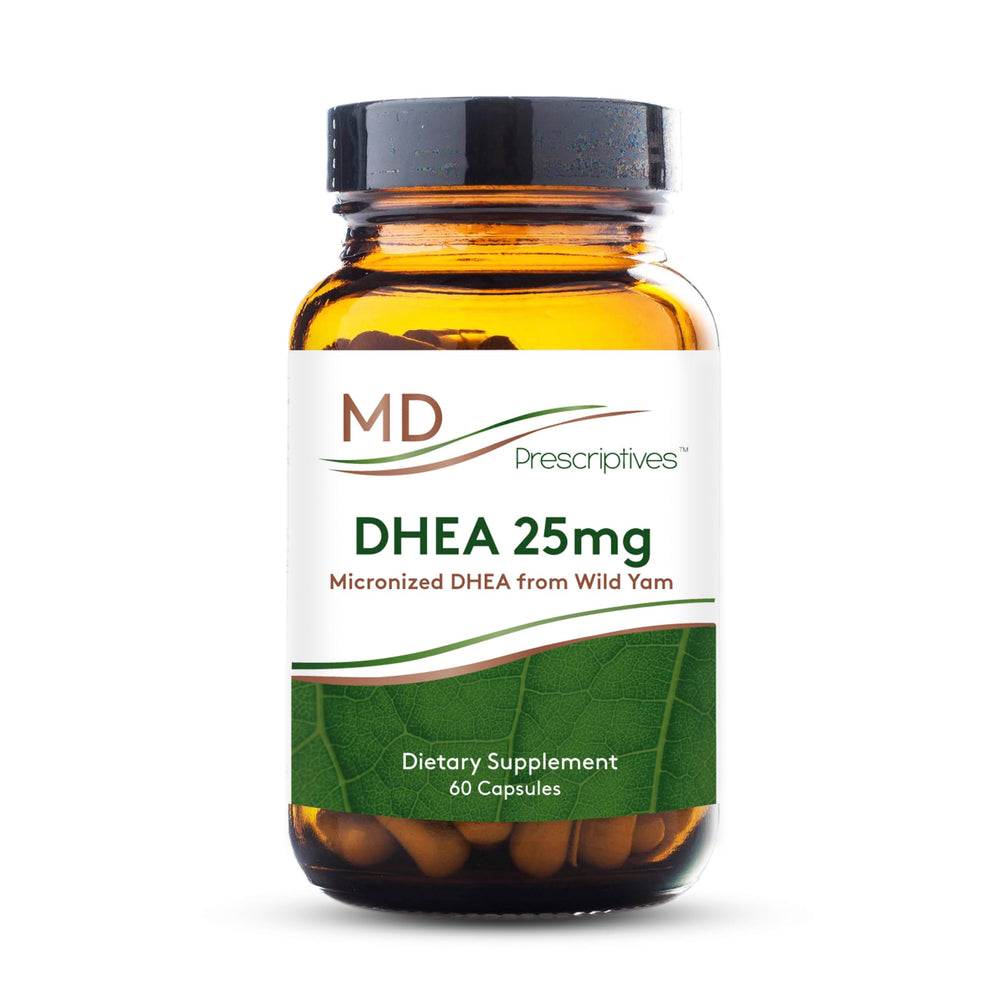 MD Prescriptives DHEA 25mg bottle for easy daily use and potential wellness support