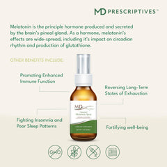 MD Prescriptives liposomal melatonin spray packaging close-up highlights 30 ml capacity