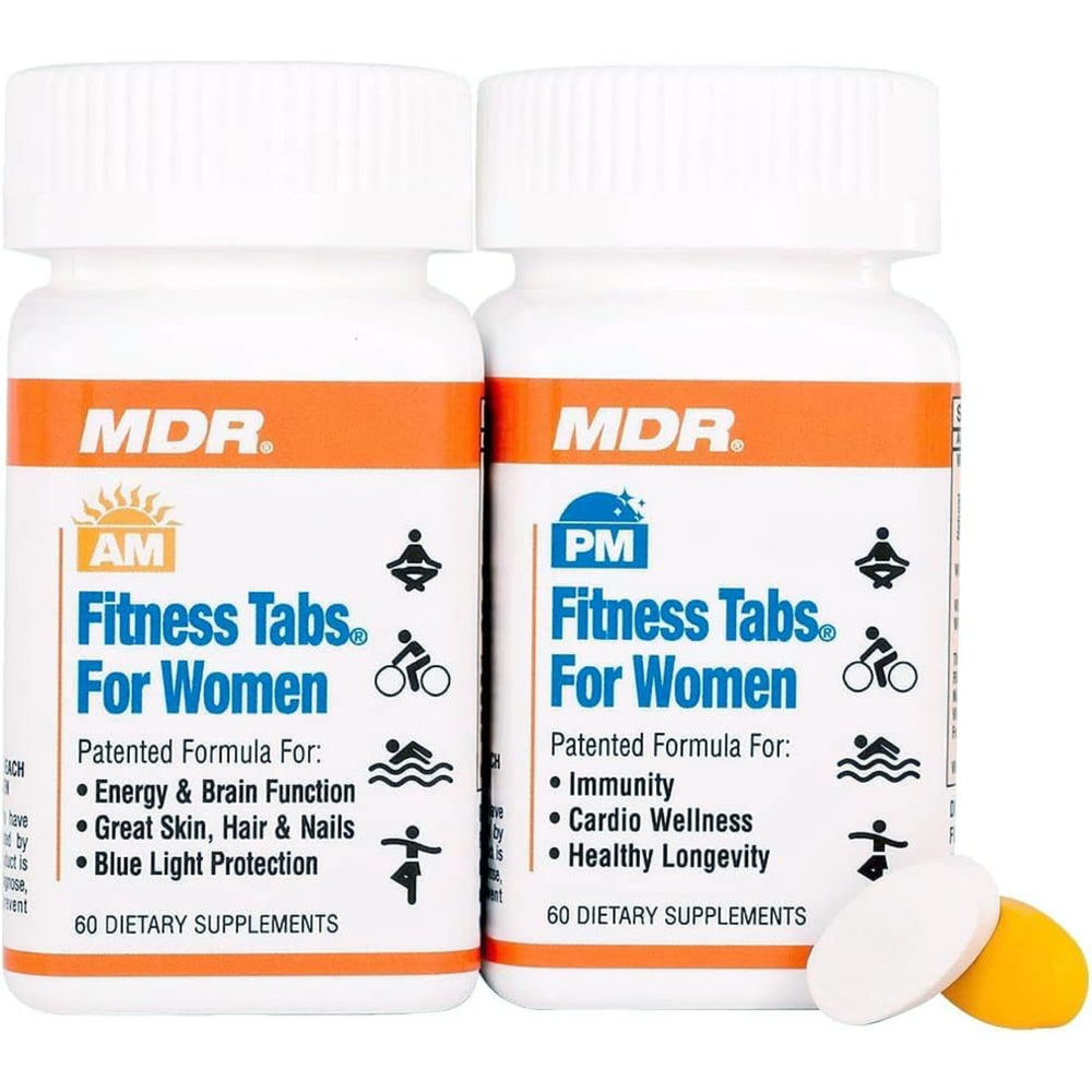 MDR Fitness Tabs bottle front view highlighting daily energy support