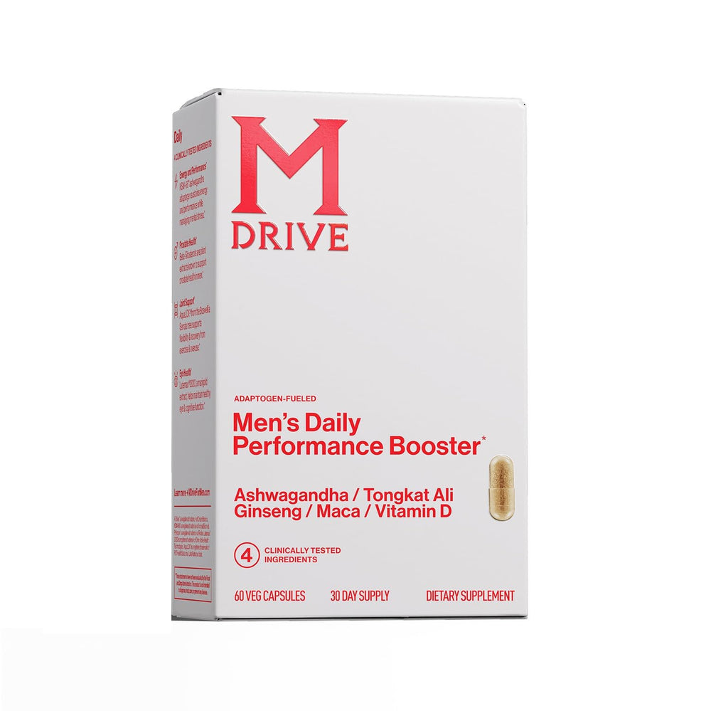Mdrive men's daily performance bottle showcases energy-supporting formula
