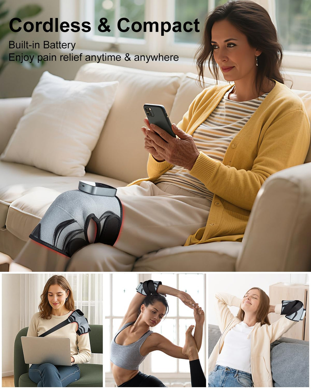 MDSTREE knee massager 3D design side angle for versatile use
