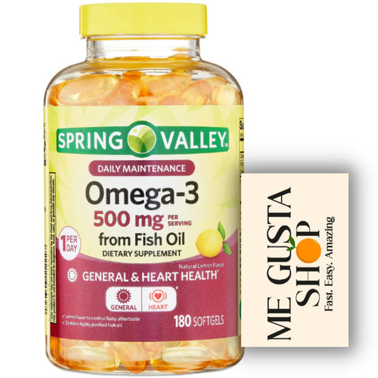 ME GUSTA SHOP Spring Valley Omega 3 bottle front for daily wellness