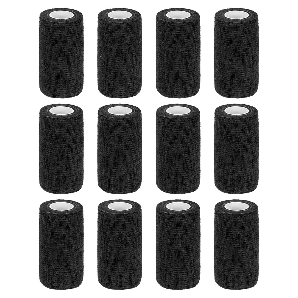 MECCANIXITY elastic cohesive bandage wrap in black, 4in by 5yd, for secure sports support.