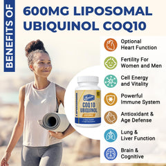 Mecinalis CoQ10 packaging box with dosage info for reliable daily supplementation.