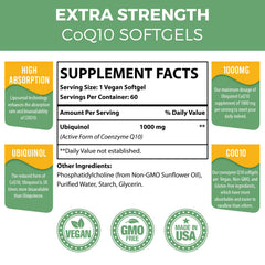 Mecinalis CoQ10 softgels close-up highlighting high absorption.