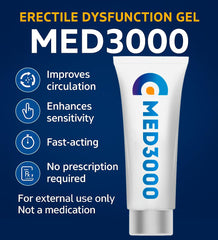 Med3000 ED cream application demonstrates easy, smooth topical use.