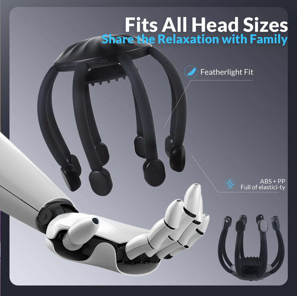 MEDAMOC family-friendly massager fits various head sizes for shared use at home.