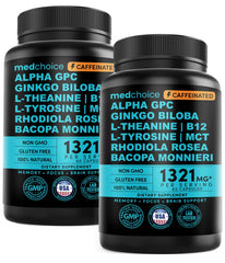 MEDCHOICE 12in1 nootropic caffeine bottle suggesting focus and daily mental performance