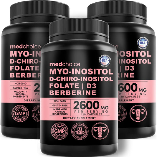 MEDCHOICE 14-in-1 Inositol Complex bottle shown for hormone wellness and daily balance.
