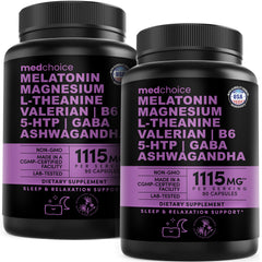 MEDCHOICE melatonin sleep capsules bottle promotes a calm bedtime routine.