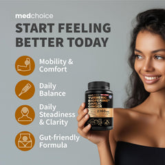 MEDCHOICE odorless garlic extract bottle shows synergistic daily support
