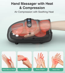 Medcursor hand massager heat levels display emphasizes adjustable warmth.