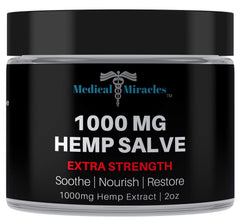 Medical Miracles hemp 1000mg salve packaging showcases American-made quality.