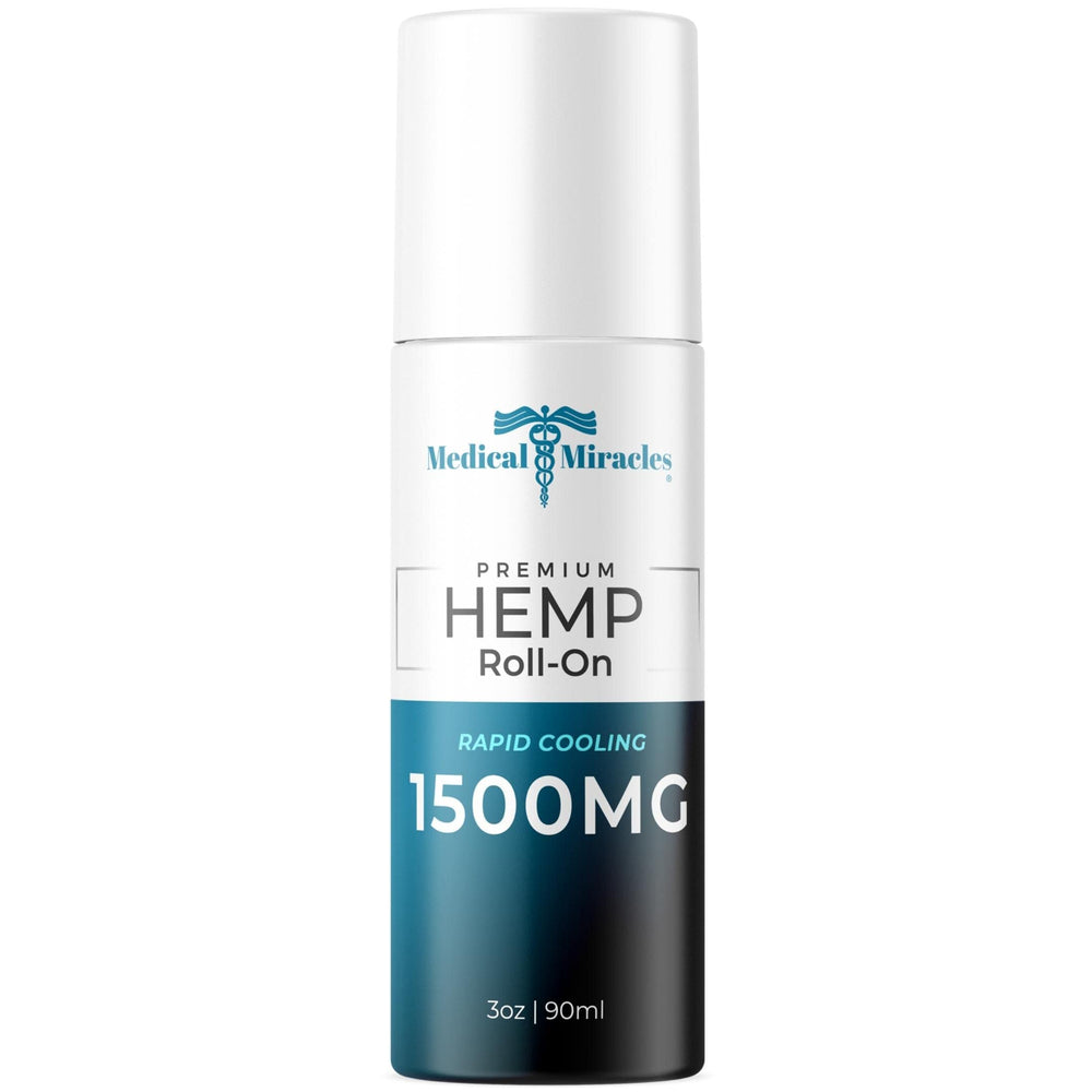 Medical Miracles hemp oil roll-on bottle close-up for everyday comfort and USA-made quality