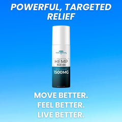 Medical Miracles hemp oil roll-on cap and label close-up with clear sourcing
