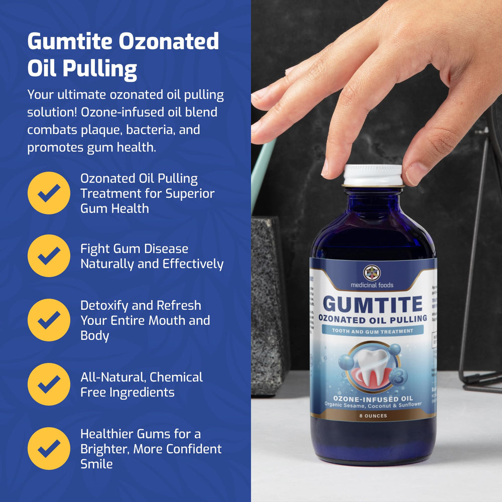 Medicinal Foods Gumtite promotes healthy gums with ozone-infused oil