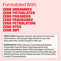 pH-balanced label note highlighting skin-friendly approach