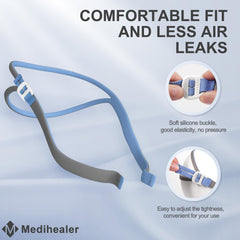 Medihealer headgear's super elastic strap delivers a snug, slip-resistant fit.