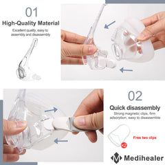 Medihealer frame-seal-fit keeps cushion in place during use.
