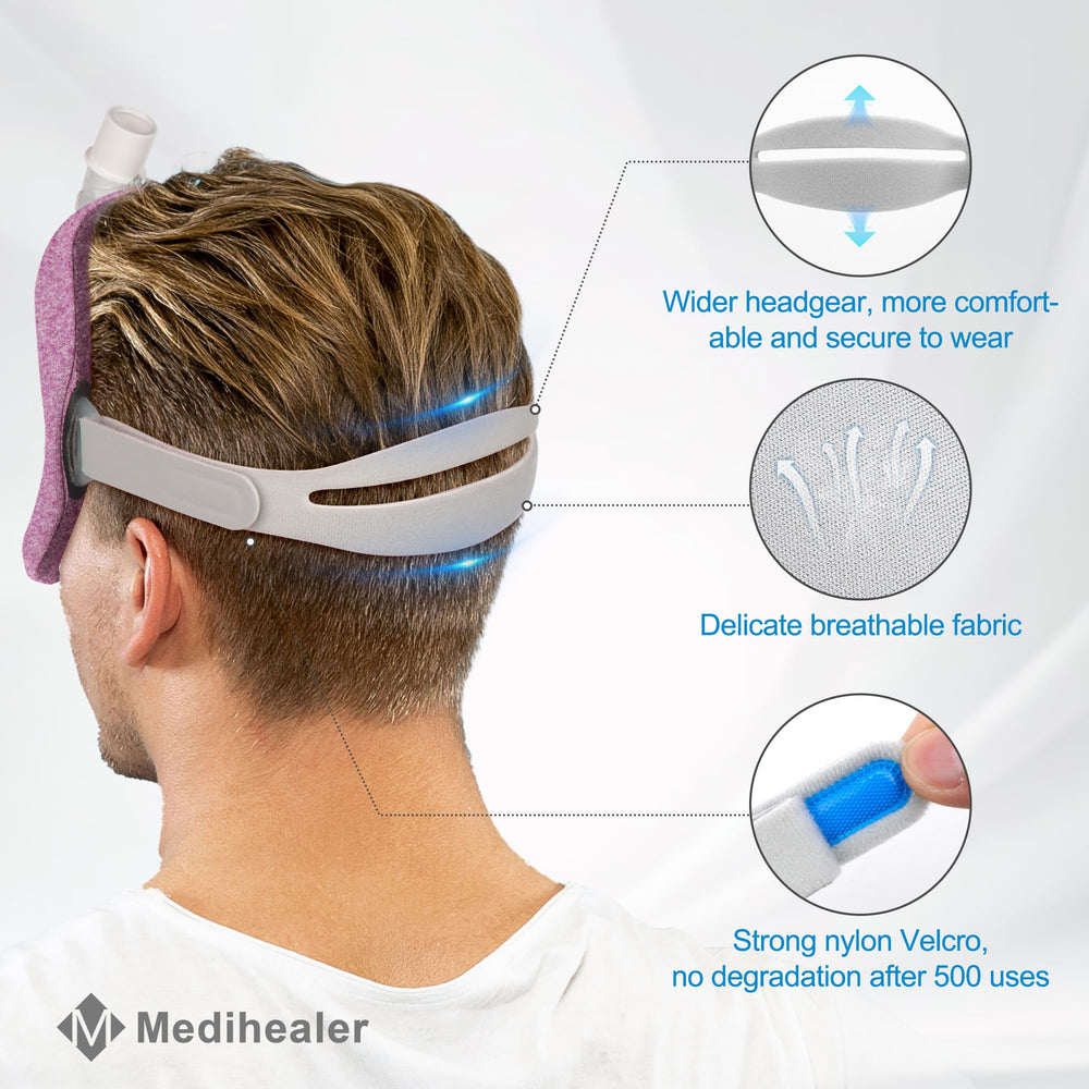 Medihealer purple branding label highlights trusted CPAP replacement parts.