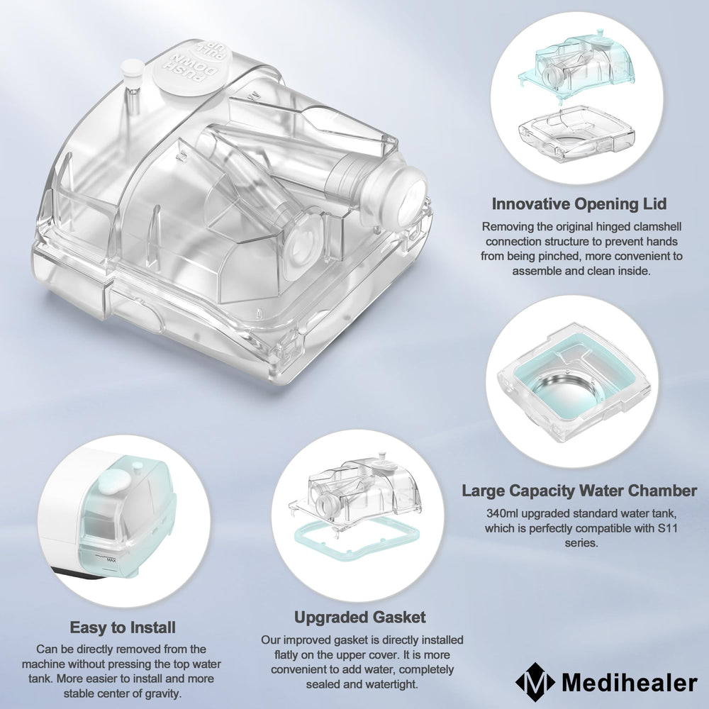 Medihealer side buckles secure the chamber for stable, tool-free installation.