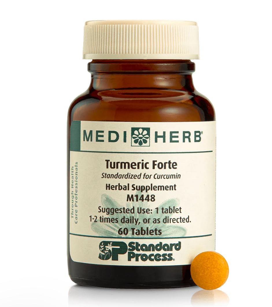 Mediherb Turmeric Forte bottle on a clean surface, highlighting daily wellness routine.