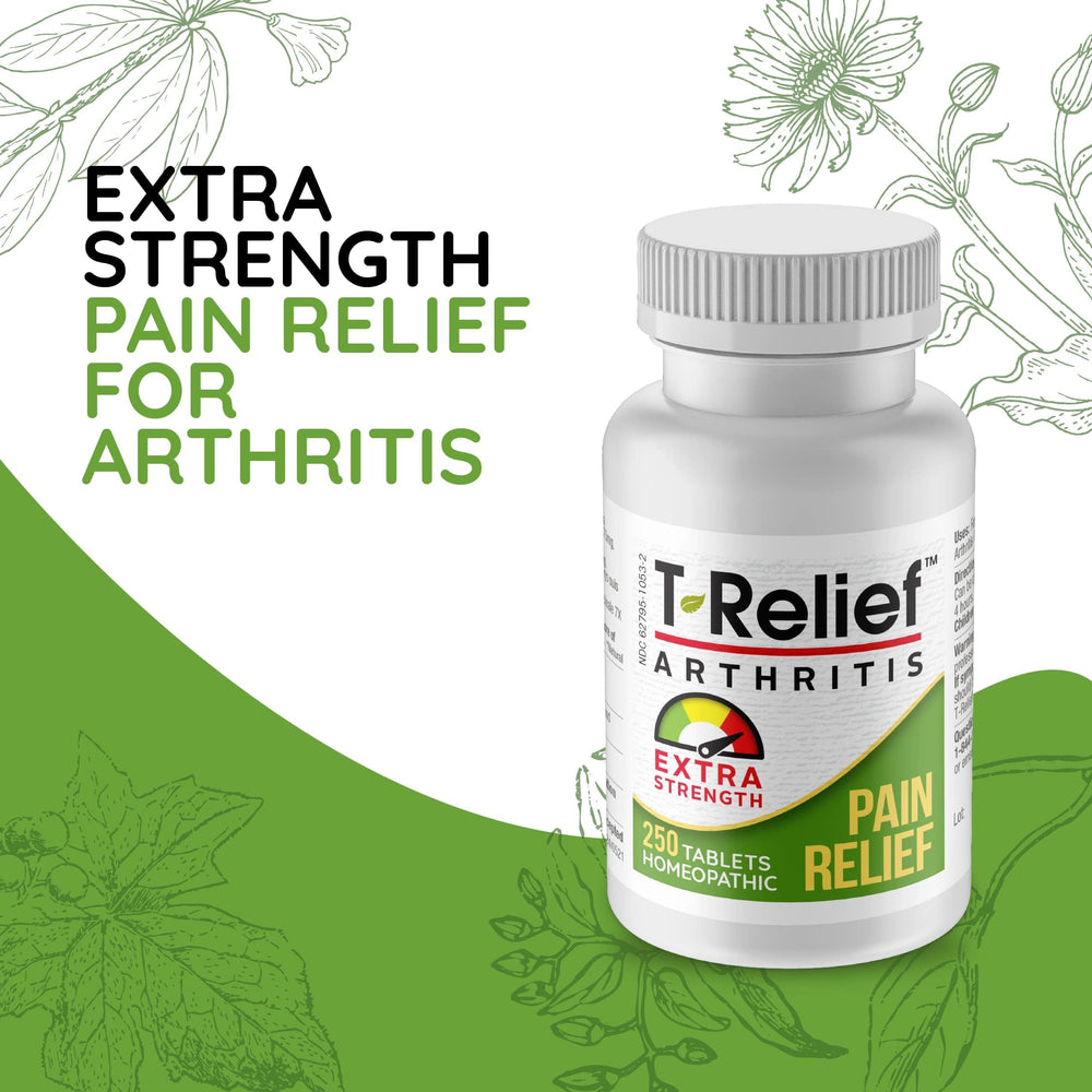 MediNatura T-Relief Arnica herbal blend highlights plant-based joint support.