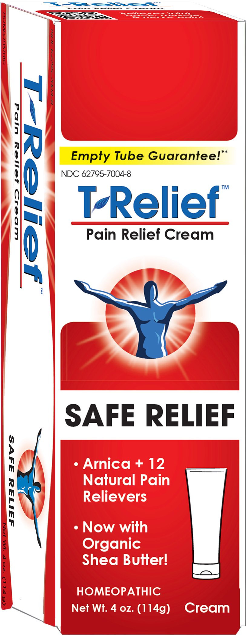 MediNatura T-Relief cream packaging highlights natural plant-based relief.