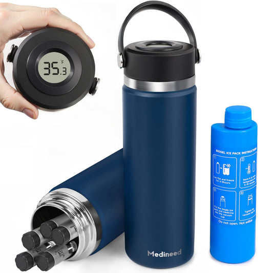 Medineed insulin cooler with temperature display for on‑the‑go monitoring