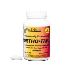 MediNiche Ortho-Tabs bottle front showing bone health support