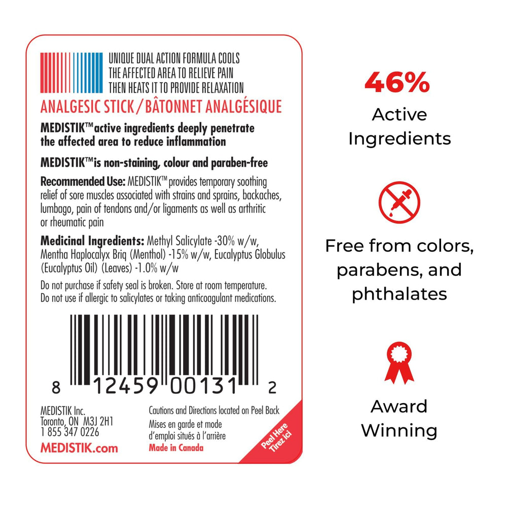 Medistik neck application shows flexible relief for neck tension.