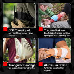 Compressed gauze from MediTac Premium IFAK for rapid wound management.