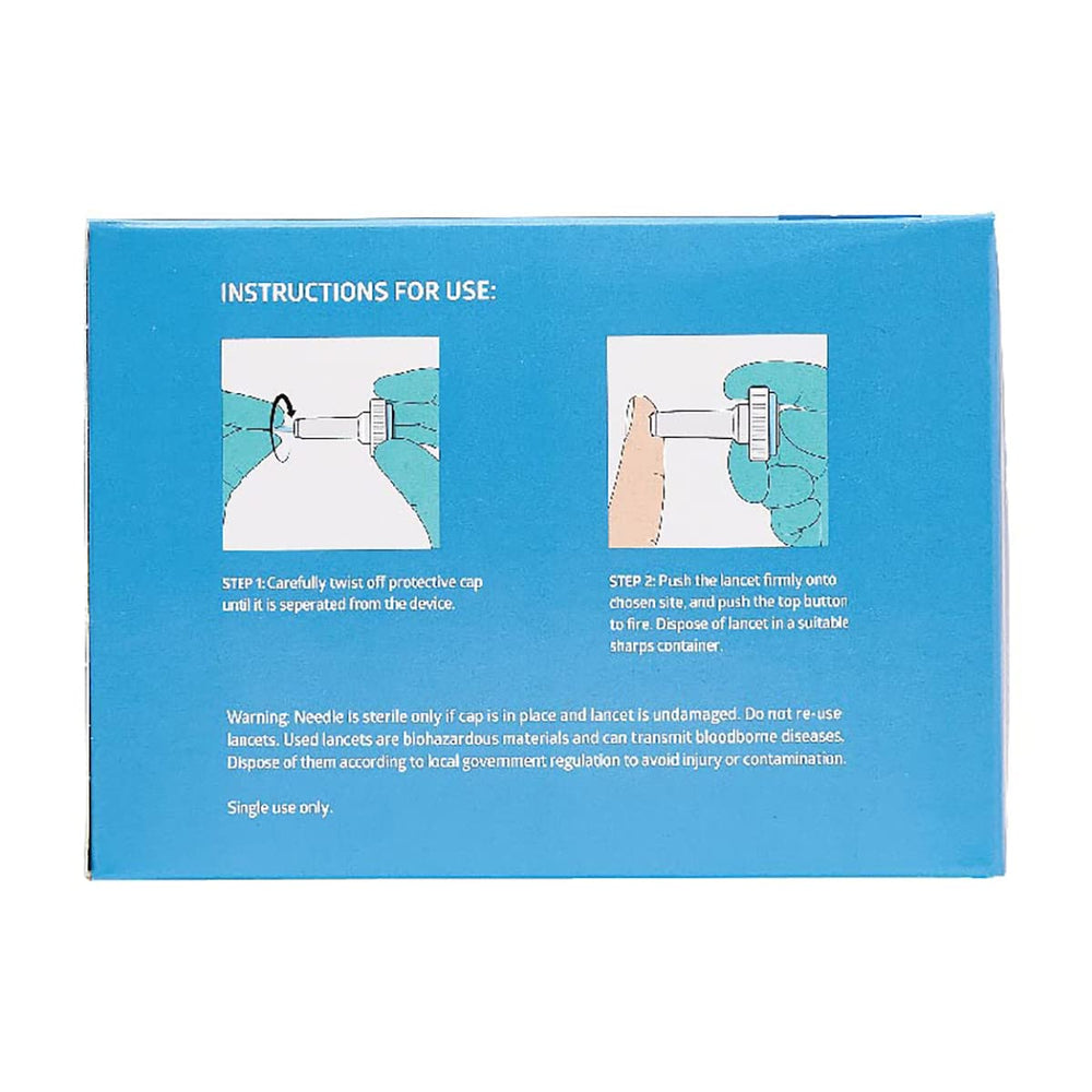 Medline 28G x 1.6 mm lancet needle close-up emphasizing precise penetration.